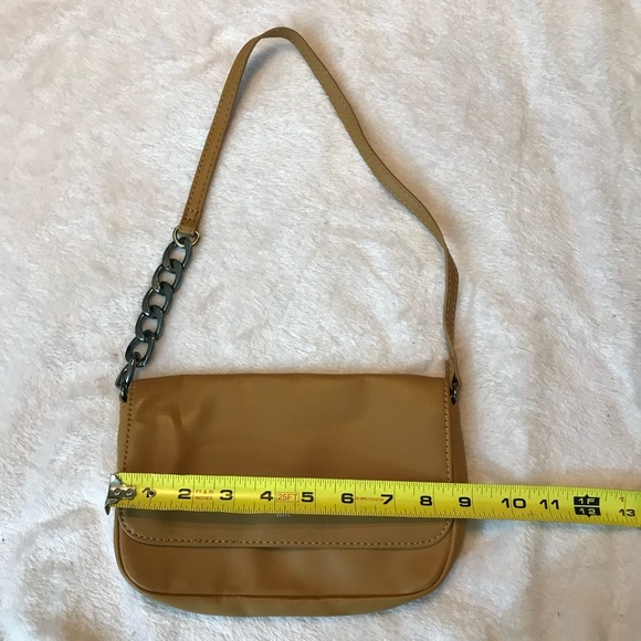 Kendall and Kylie, Small Cognac Brown Chain Shoulder Bag Purse - Picture 7 of 9